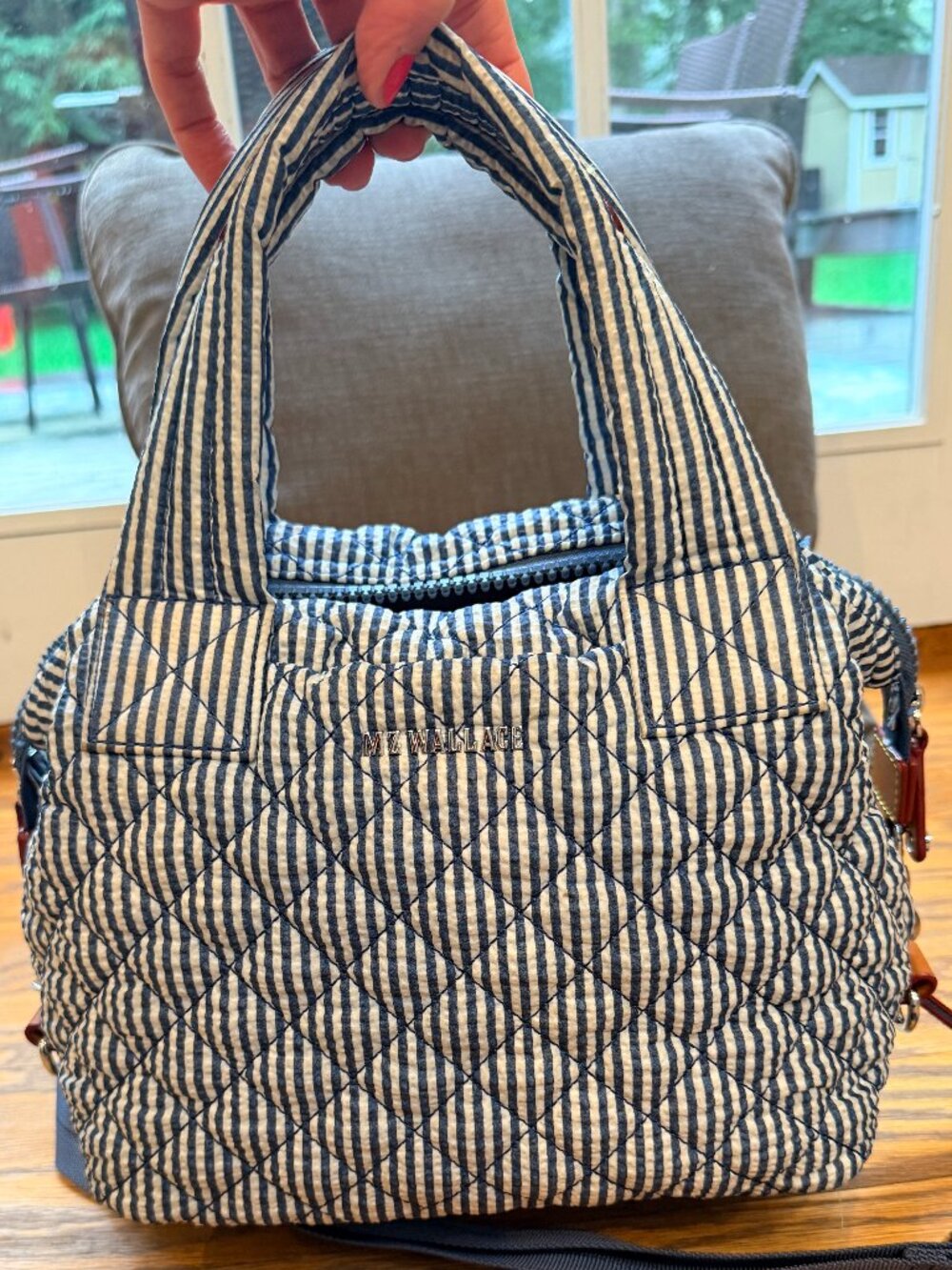 MZ Wallace Seersucker Small Sutton Deluxe